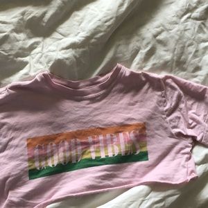 Good vibes cropped t